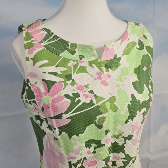 TALBOTS | 100% COTTON WOVEN CANVAS SLEEVELESS PENCIL DRESS - Picture 9 of 15